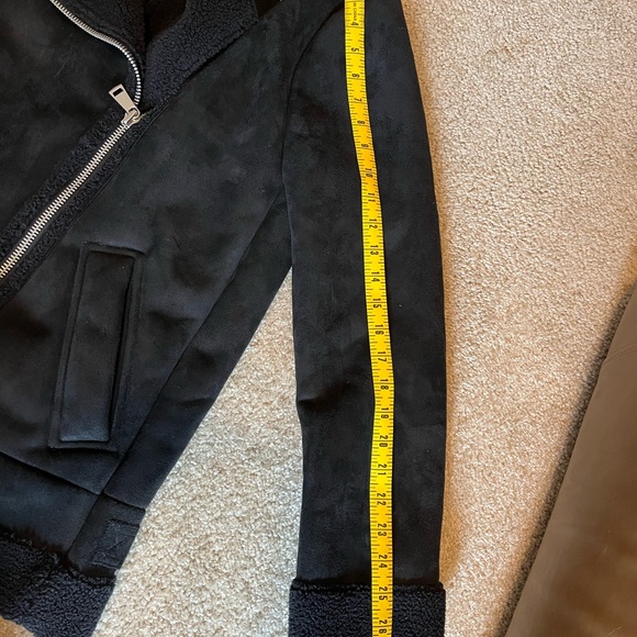 NWOT✔️ LOFT Faux Shearling Suede Aviator 3/4 Jacket -🏵️ - Picture 4 of 6